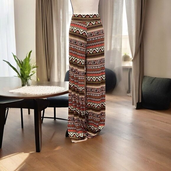 Purple Femina Foldover Double Waist Palazzo Pants Size 2XL Wide Leg Long - Picture 12 of 16